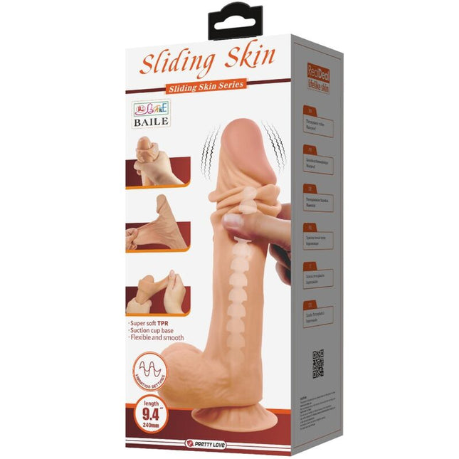 PRETTY LOVE - SÉRIE SLIDING SKIN GODE RÉALISTE AVEC VENTOUSE SLIDING SKIN TÉLÉCOMMANDE FLESH 24 CM by PRETTY LOVE HIGH GRADE