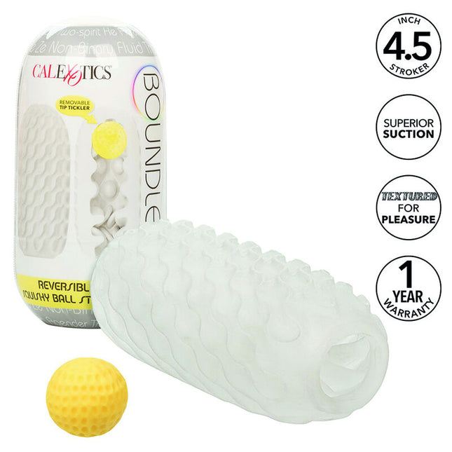 CALEXOTICS - BOUNDLESS SQUISHY RÉVERSIBLE BALL STROKE GRIS by CALEXOTICS