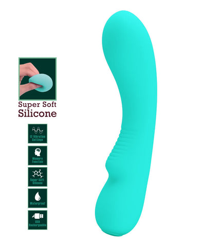 PRETTY LOVE - VIBRATEUR RECHARGEABLE PRESCOTT VERT AQUA by PRETTY LOVE SMART