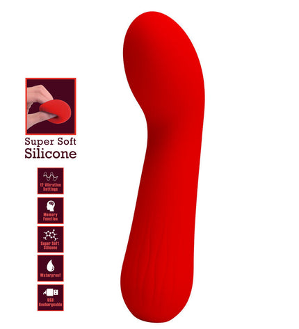 PRETTY LOVE - VIBRATEUR RECHARGEABLE FAUN ROUGE - Concombre Boutique