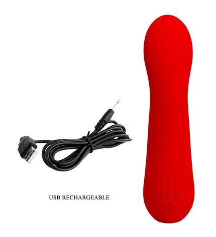 PRETTY LOVE - VIBRATEUR RECHARGEABLE FAUN ROUGE - Concombre Boutique