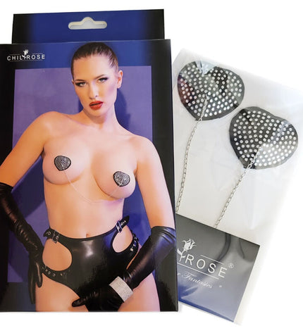 CHILIROSE - CR 4662 CACHE TÉTONS ARGENT & NOIR by CHILIROSE ACCESORIES