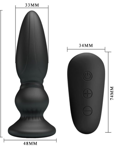 MR PLAY - PUISSANT VIBRATEUR TÉLÉCOMMANDE PLUG ANAL NOIR by MR PLAY