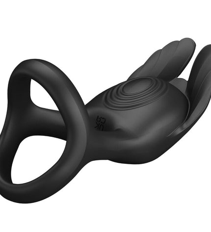PRETTY LOVE - SILAS ANNEAU PÉNIS VIBRANT 7 VIBRATIONS SILICONE NOIR by PRETTY LOVE MALE