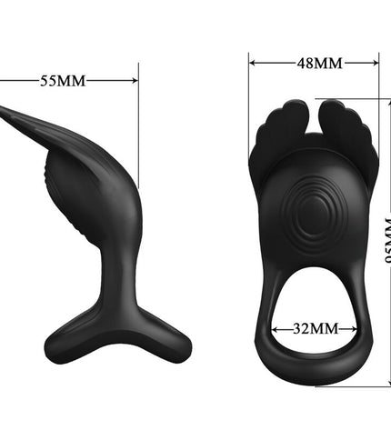 PRETTY LOVE - SILAS ANNEAU PÉNIS VIBRANT 7 VIBRATIONS SILICONE NOIR by PRETTY LOVE MALE