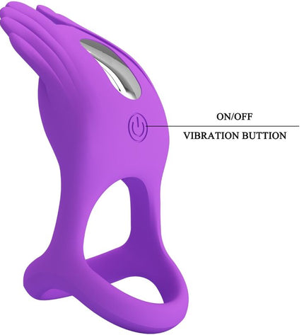PRETTY LOVE - SILAS ANNEAU PÉNIS VIBRANT 7 VIBRATIONS SILICONE VIOLET by PRETTY LOVE MALE
