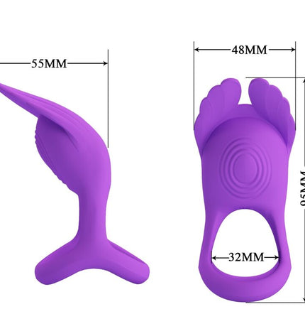 PRETTY LOVE - SILAS ANNEAU PÉNIS VIBRANT 7 VIBRATIONS SILICONE VIOLET by PRETTY LOVE MALE