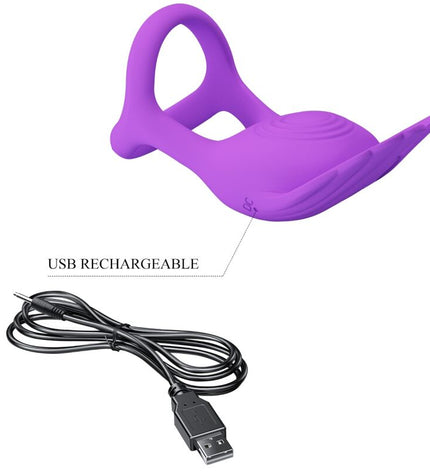 PRETTY LOVE - SILAS ANNEAU PÉNIS VIBRANT 7 VIBRATIONS SILICONE VIOLET by PRETTY LOVE MALE