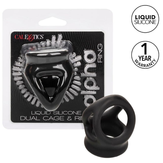 CALEXOTICS - ALPHA BAGUE DUAL CAGE NOIR by CALEXOTICS