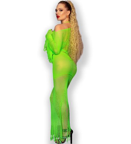 CHILIROSE - CR 4666 HAUT & JUPE VERT S/M by CHILIROSE SETS