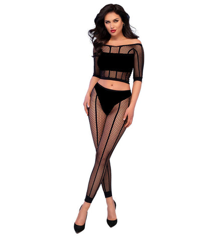 CHILIROSE - CR 4647 TOP & LEGGINS NOIR S/M by CHILIROSE SETS