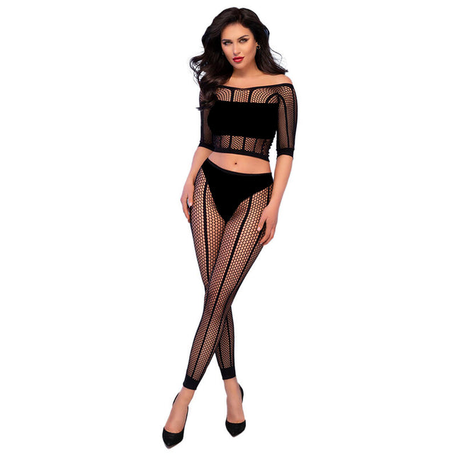 CHILIROSE - CR 4647 TOP & LEGGINS NOIR S/M by CHILIROSE SETS
