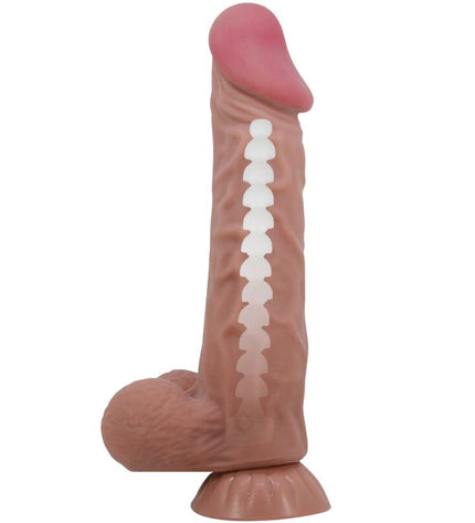 PRETTY LOVE - SÉRIE SLIDING SKIN GODE RÉALISTE AVEC VENTOUSE SLIDING SKIN MARRON 24 CM by PRETTY LOVE HIGH GRADE