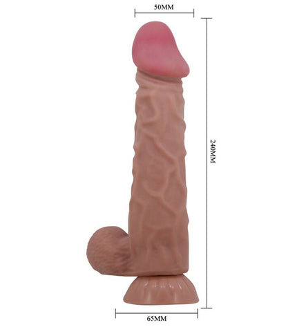 PRETTY LOVE - SÉRIE SLIDING SKIN GODE RÉALISTE AVEC VENTOUSE SLIDING SKIN MARRON 24 CM by PRETTY LOVE HIGH GRADE