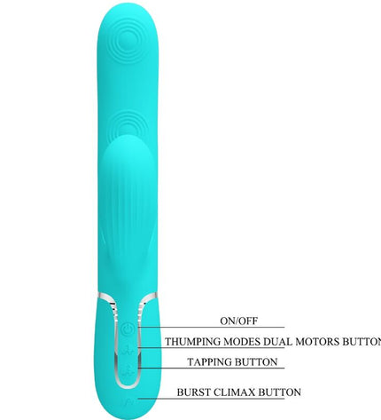PRETTY LOVE - PERLITA VIBRATEUR MULTIFONCTION 3 EN 1 POINT G VERT AQUA by PRETTY LOVE FLIRTATION