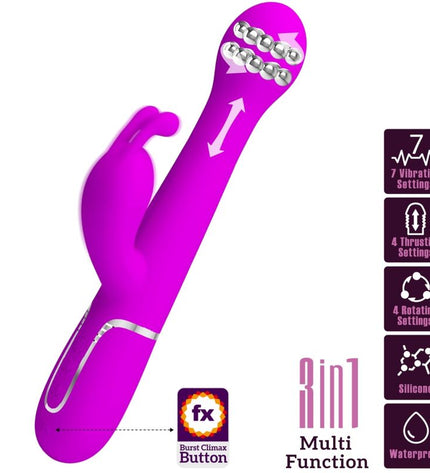 PRETTY LOVE - VIBRATEUR DEJON RABBIT 3 EN 1 MULTIFONCTION VIOLET by PRETTY LOVE FLIRTATION