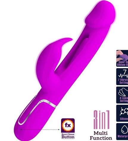 PRETTY LOVE - VIBRATEUR DEJON RABBIT 3 EN 1 MULTIFONCTION FUCSIA by PRETTY LOVE FLIRTATION