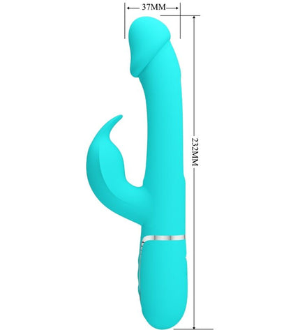 PRETTY LOVE - VIBRATEUR DEJON RABBIT 3 EN 1 MULTIFONCTION VERT AQUA by PRETTY LOVE FLIRTATION