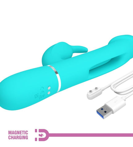 PRETTY LOVE - VIBRATEUR DEJON RABBIT 3 EN 1 MULTIFONCTION VERT AQUA by PRETTY LOVE FLIRTATION