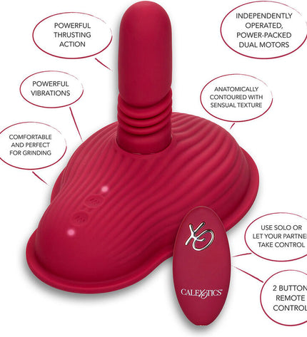CALEXOTICS - RIDER MASSAGER DOUBLE MOTEUR TÉLÉCOMMANDE ROUGE by CALEXOTICS