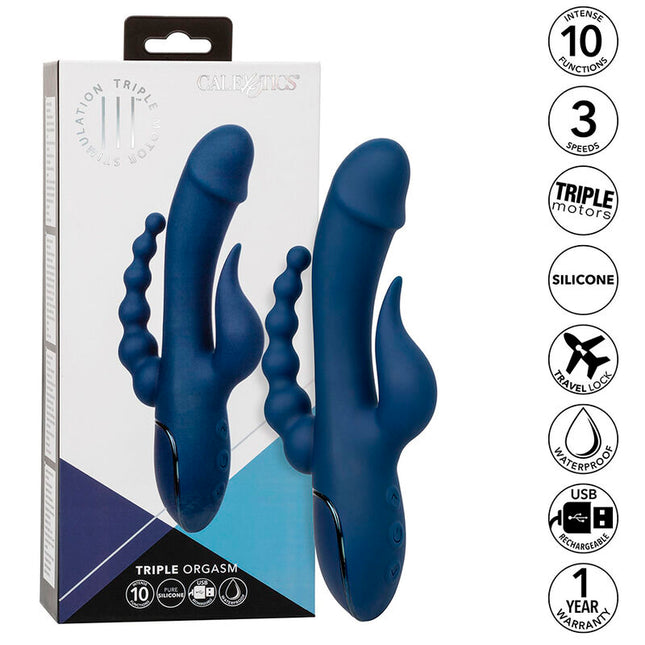 CALEXOTICS - VIBRATEUR TRIPLE ORGASME BLEU by CALEXOTICS