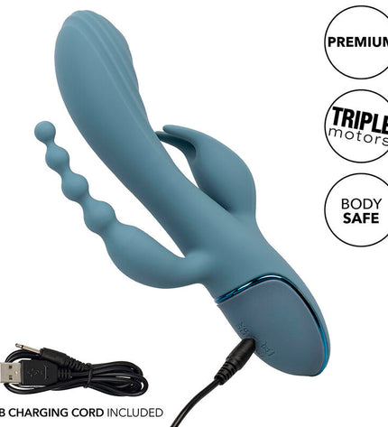 CALEXOTICS - VIBRATEUR TRIPLE ECSTASY GRIS by CALEXOTICS