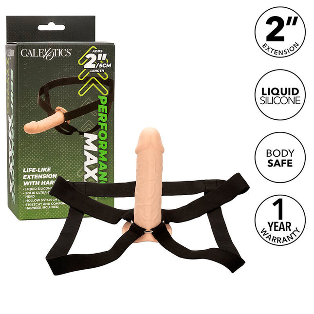 CALEXOTICS - EXTENSION PERFORMANCE MAXX RÉALISTE AVEC HARNAIS PEAU CLAIRE by CALEXOTICS