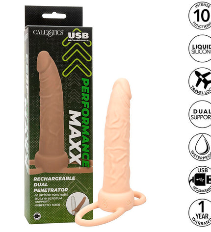 CALEXOTICS - PERFORMANCE MAXX RECHARGEABLE DOUBLE PÉNÉTRATEUR PEAU CLAIRE by CALEXOTICS