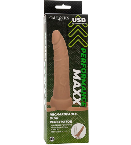 CALEXOTICS - PERFORMANCE MAXX RECHARGEABLE DOUBLE PÉNÉTRATEUR PEAU CLAIRE by CALEXOTICS