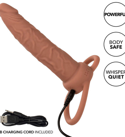CALEXOTICS - PERFORMANCE MAXX RECHARGEABLE DOUBLE PÉNÉTRATEUR PEAU BRUN by CALEXOTICS