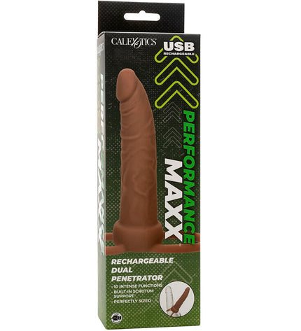 CALEXOTICS - PERFORMANCE MAXX RECHARGEABLE DOUBLE PÉNÉTRATEUR PEAU BRUN by CALEXOTICS