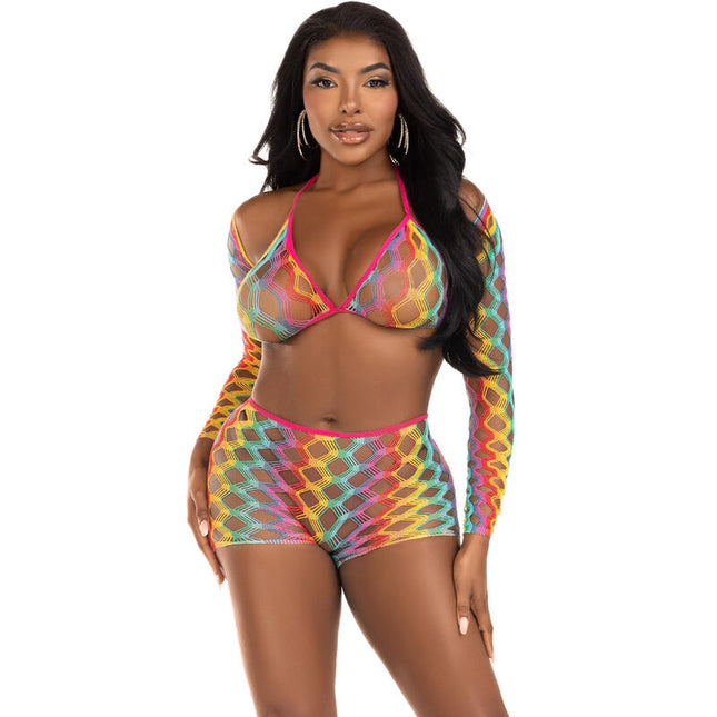 LEG AVENUE - ENSEMBLE DE TROIS PIÈCES MULTICOLORE by LEG AVENUE SETS