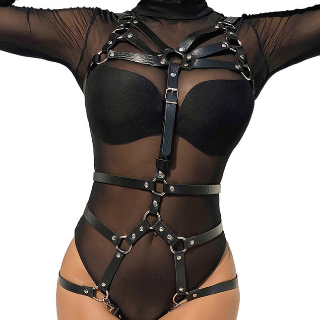 SUBBLIME - HARNAIS CORPS SANGLES AJUSTABLES CUIR NOIR TAILLE UNIQUE by SUBBLIME FETISH