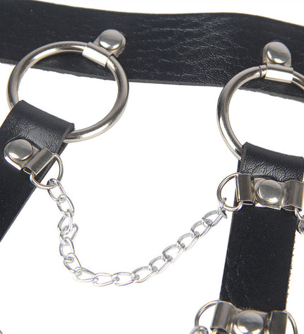 SUBBLIME - HARNAIS POITRINE CHAÎNE S EN CUIR NOIR TAILLE UNIQUE by SUBBLIME FETISH