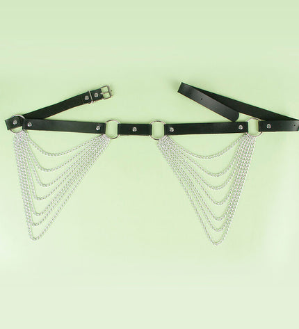 SUBBLIME - CHAÎNE CUIR CEINTURE NOIRE TAILLE UNIQUE by SUBBLIME FETISH