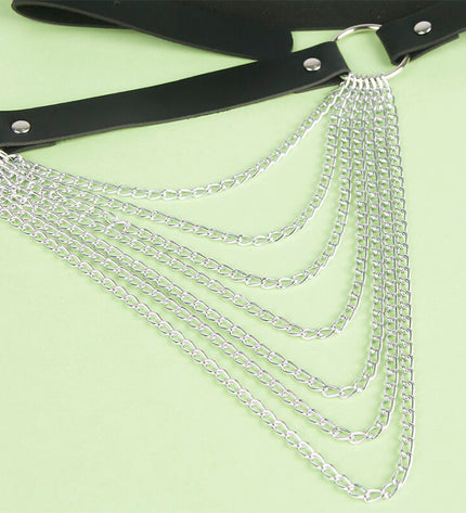 SUBBLIME - CHAÎNE CUIR CEINTURE NOIRE TAILLE UNIQUE by SUBBLIME FETISH