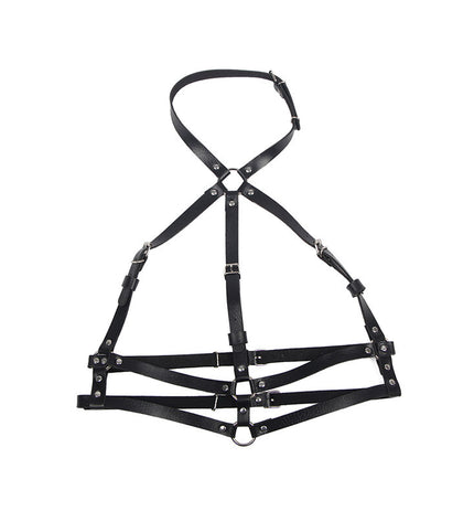 SUBBLIME - HARNAIS POITRINE ANNEAU CUIR NOIR TAILLE UNIQUE by SUBBLIME FETISH