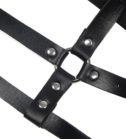 SUBBLIME - HARNAIS POITRINE ANNEAU CUIR NOIR TAILLE UNIQUE by SUBBLIME FETISH