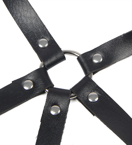 SUBBLIME - HARNAIS POITRINE ANNEAU CUIR NOIR TAILLE UNIQUE by SUBBLIME FETISH
