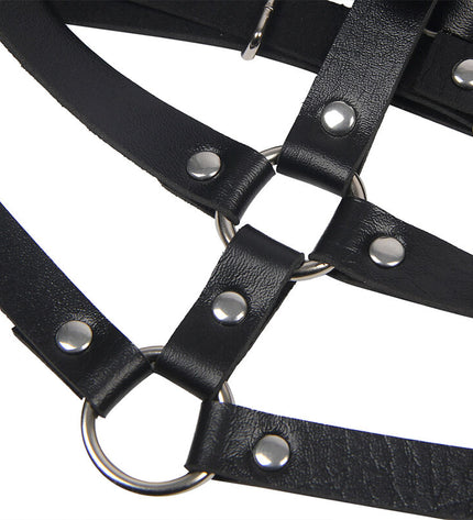 SUBBLIME - HARNAIS POITRINE ANNEAU CUIR NOIR TAILLE UNIQUE by SUBBLIME FETISH
