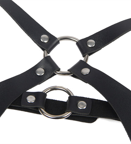 SUBBLIME - HARNAIS COMPLET AVEC BOUCLES EN CUIR NOIR TAILLE UNIQUE by SUBBLIME FETISH