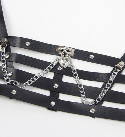 SUBBLIME - HARNAIS CORSET AVEC CHAÎNE DÉTAIL TAILLE UNIQUE by SUBBLIME FETISH