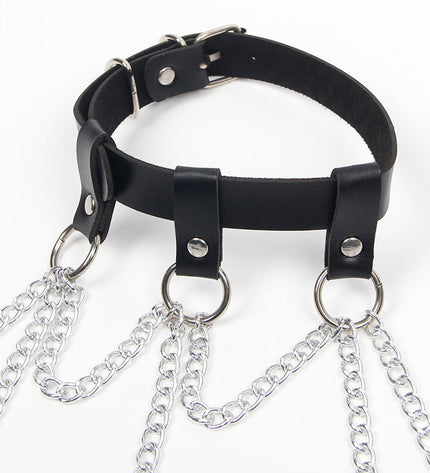 SUBBLIME - HARNAIS COMPLET AVEC CHAÎNE OILE DÉTAIL TAILLE UNIQUE by SUBBLIME FETISH