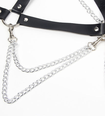 SUBBLIME - SOUTIEN-GORGE HARNAIS AVEC CHAÎNE DÉTAIL TAILLE UNIQUE by SUBBLIME FETISH
