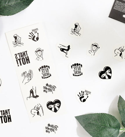 SECRET PLAY - ENSEMBLE DE 10 TATOUAGES TEMPORAIRES KINKY COLLECTION by SECRETPLAY