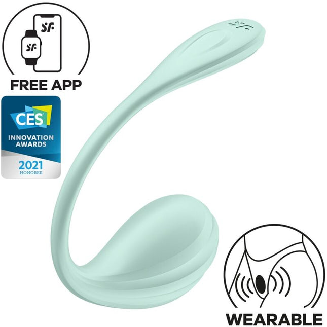 SATISFYER - APPLICATION GRATUITE STIMULATEUR DE POINT G PÉTALE LISSE VERT D'EAU by SATISFYER PARTNER