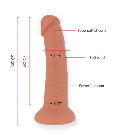 ONINDER - GODE VIBRATEUR BOGOTÁ MOYEN 9 VITESSES NATUREL 20 CM -O- 4.2 CM - APPLICATION GRATUITE by ONINDER