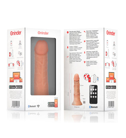 ONINDER - PETIT GODE VIBRATEUR BOGOTÁ 9 VITESSES NATUREL 17.5 CM -O- 4 CM - APPLICATION GRATUITE by ONINDER