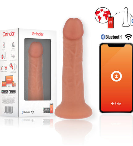ONINDER - PETIT GODE VIBRATEUR BOGOTÁ 9 VITESSES NATUREL 17.5 CM -O- 4 CM - APPLICATION GRATUITE by ONINDER