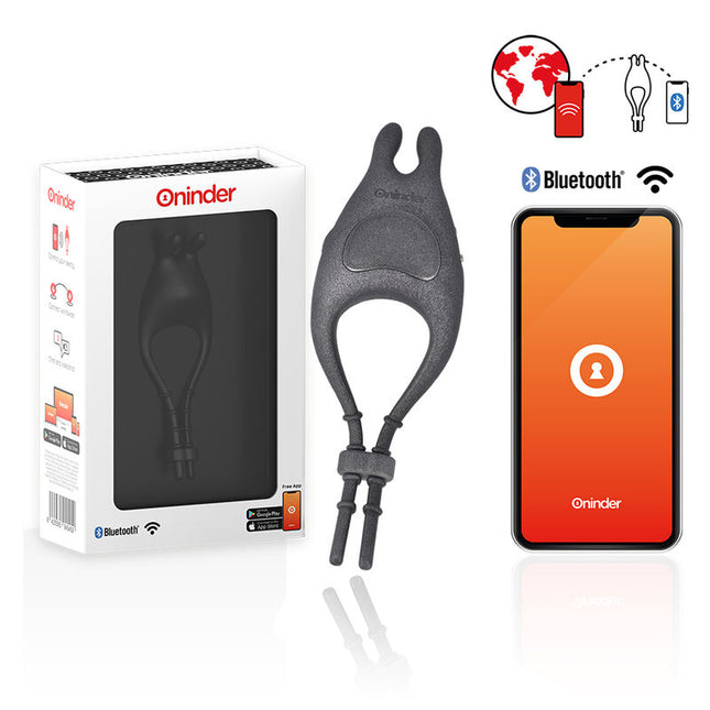 ONINDER - ANNEAU VIBRATEUR RÉGLABLE RECHARGEABLE PAMPA AVEC STIMULATEUR DE CLITORIS 10 VITESSES - APPLICATION GRATUITE by ONINDER